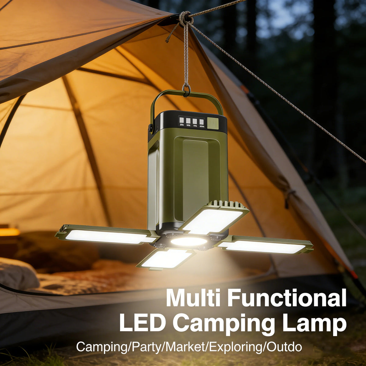 15W Rechargeable Solar Camping Lantern