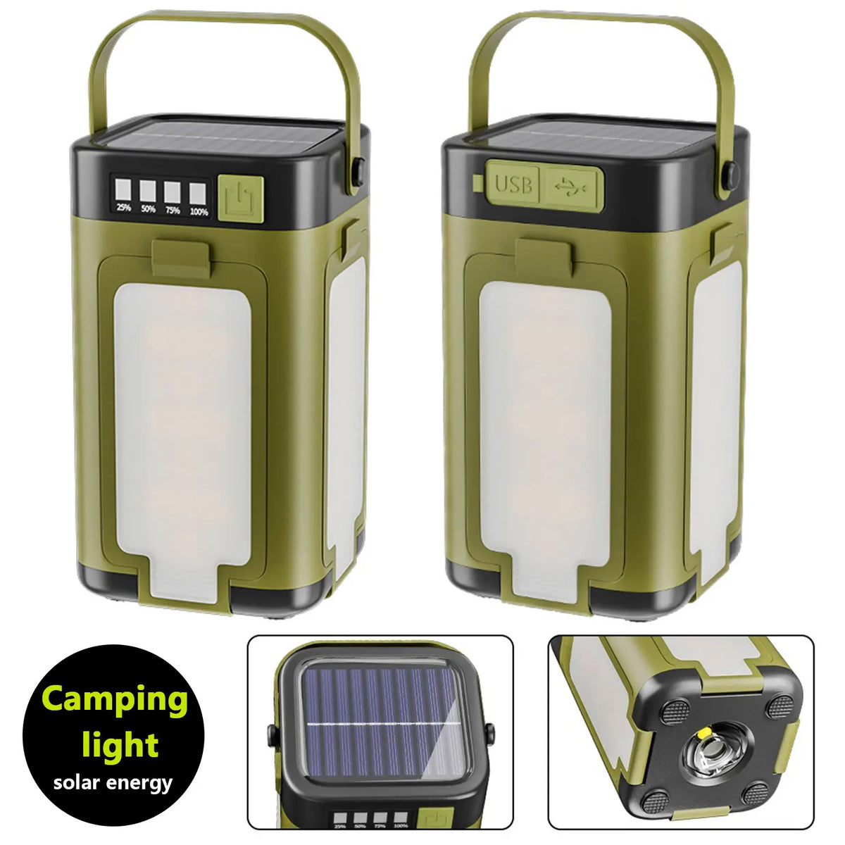15W Rechargeable Solar Camping Lantern