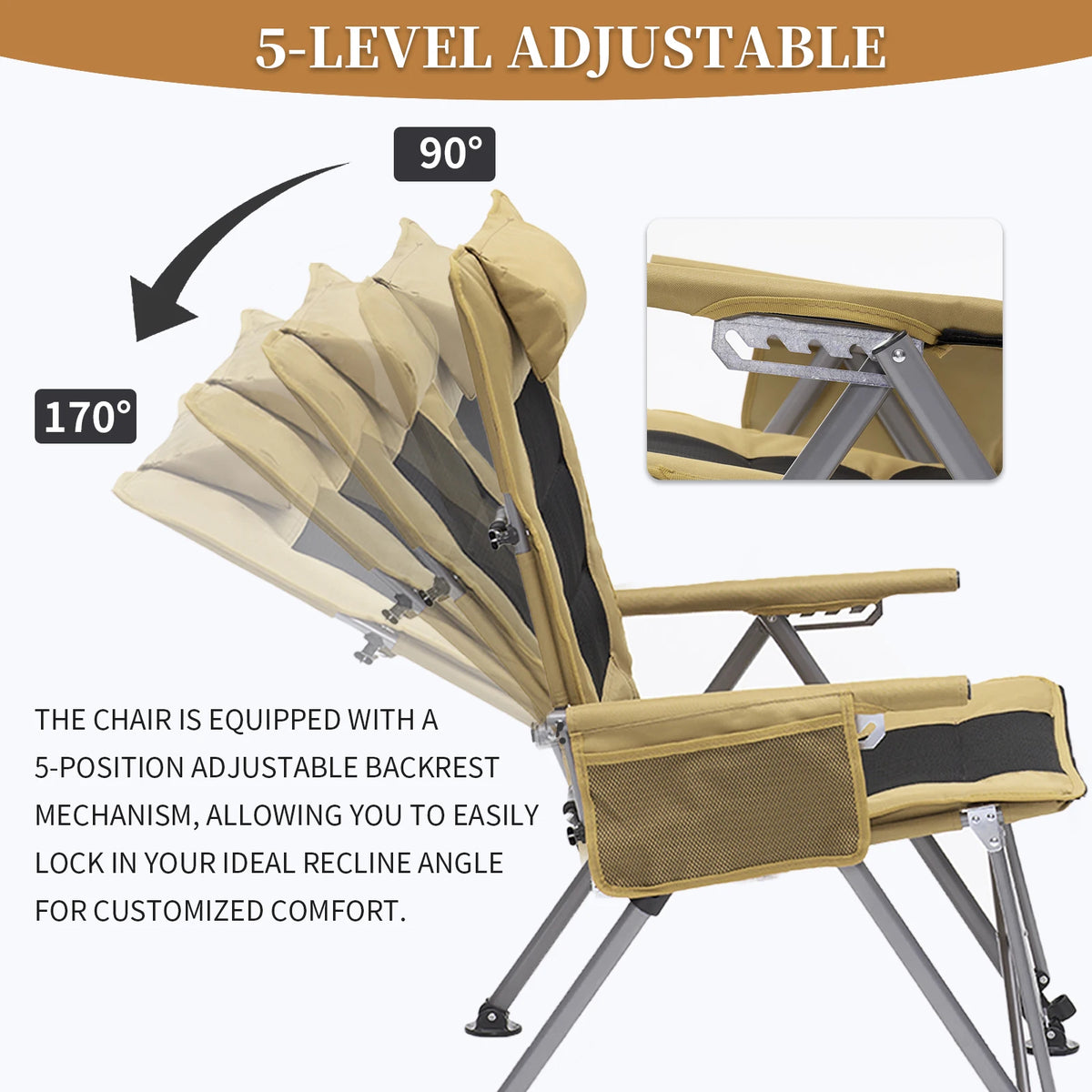 5-Position Reclining Camping Chair