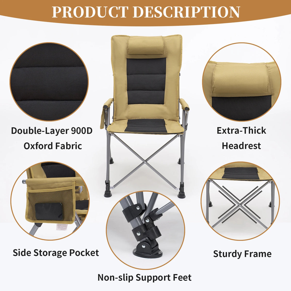 5-Position Reclining Camping Chair