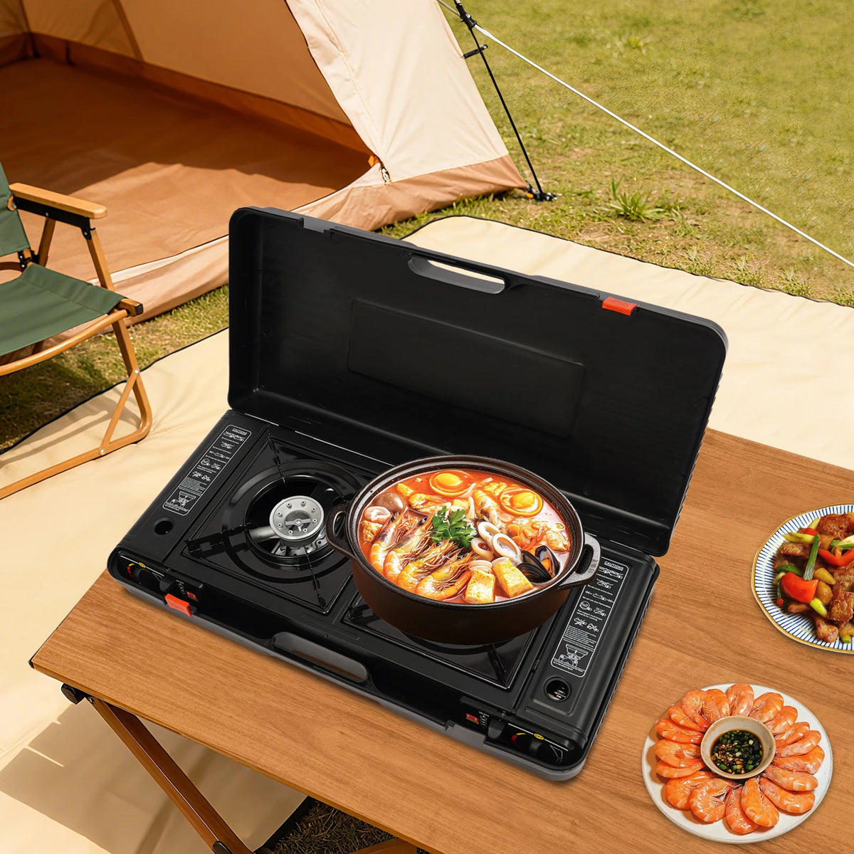 2-Burner Portable Camping Stove