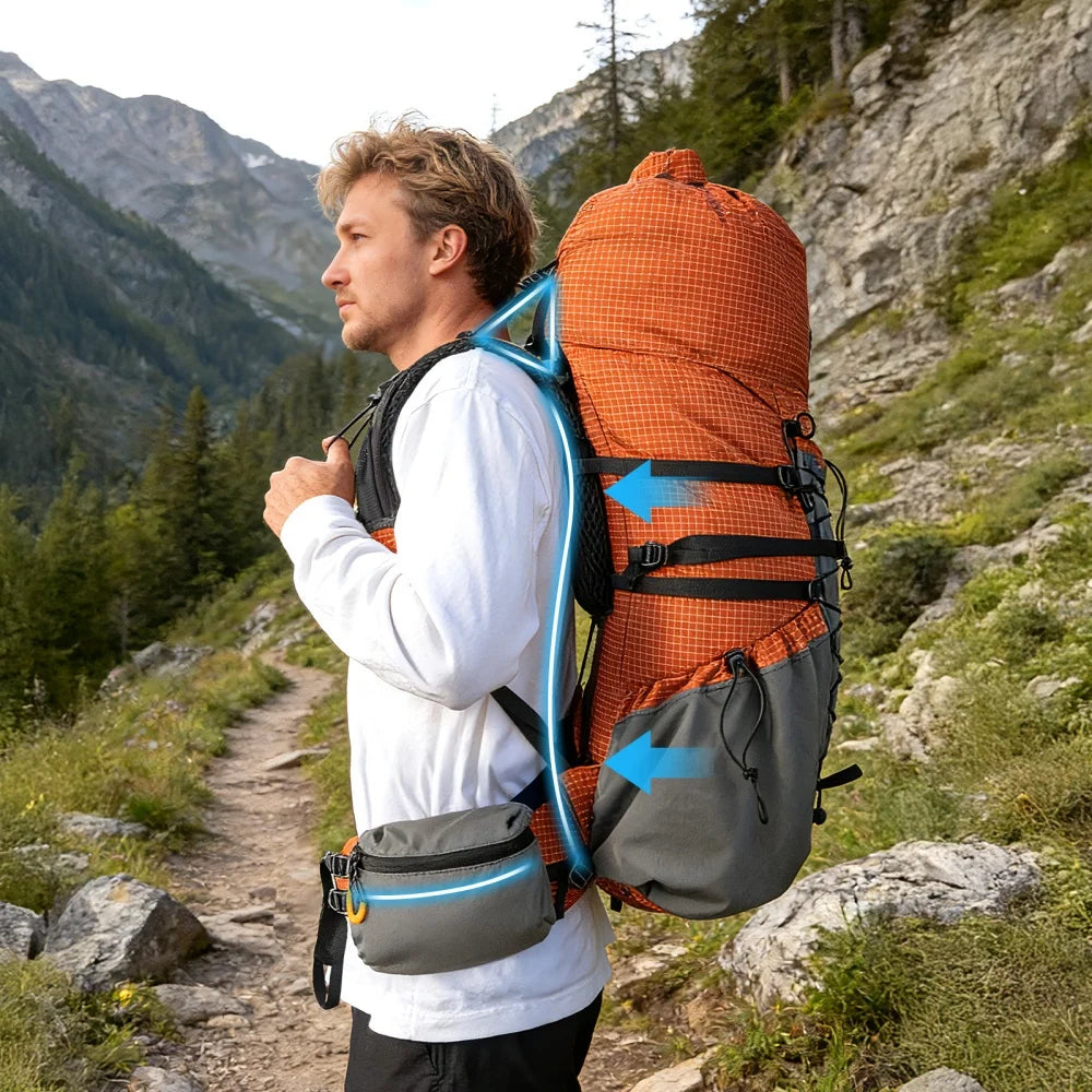 50–70L Internal Frame Hiking Backpack
