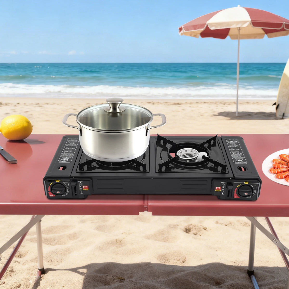 2-Burner Portable Camping Stove