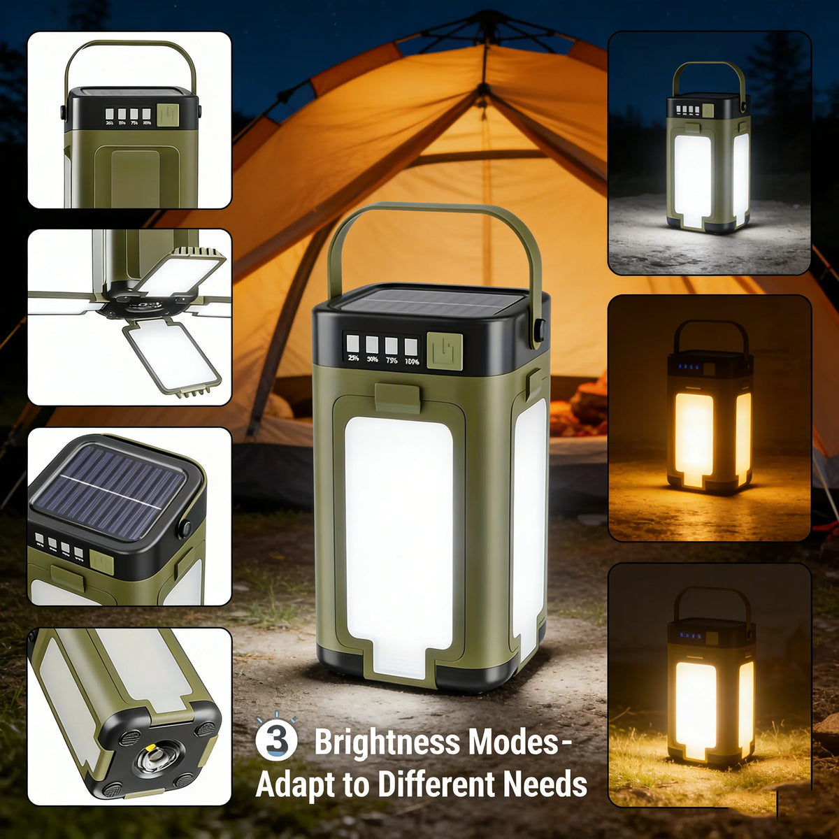 15W Rechargeable Solar Camping Lantern