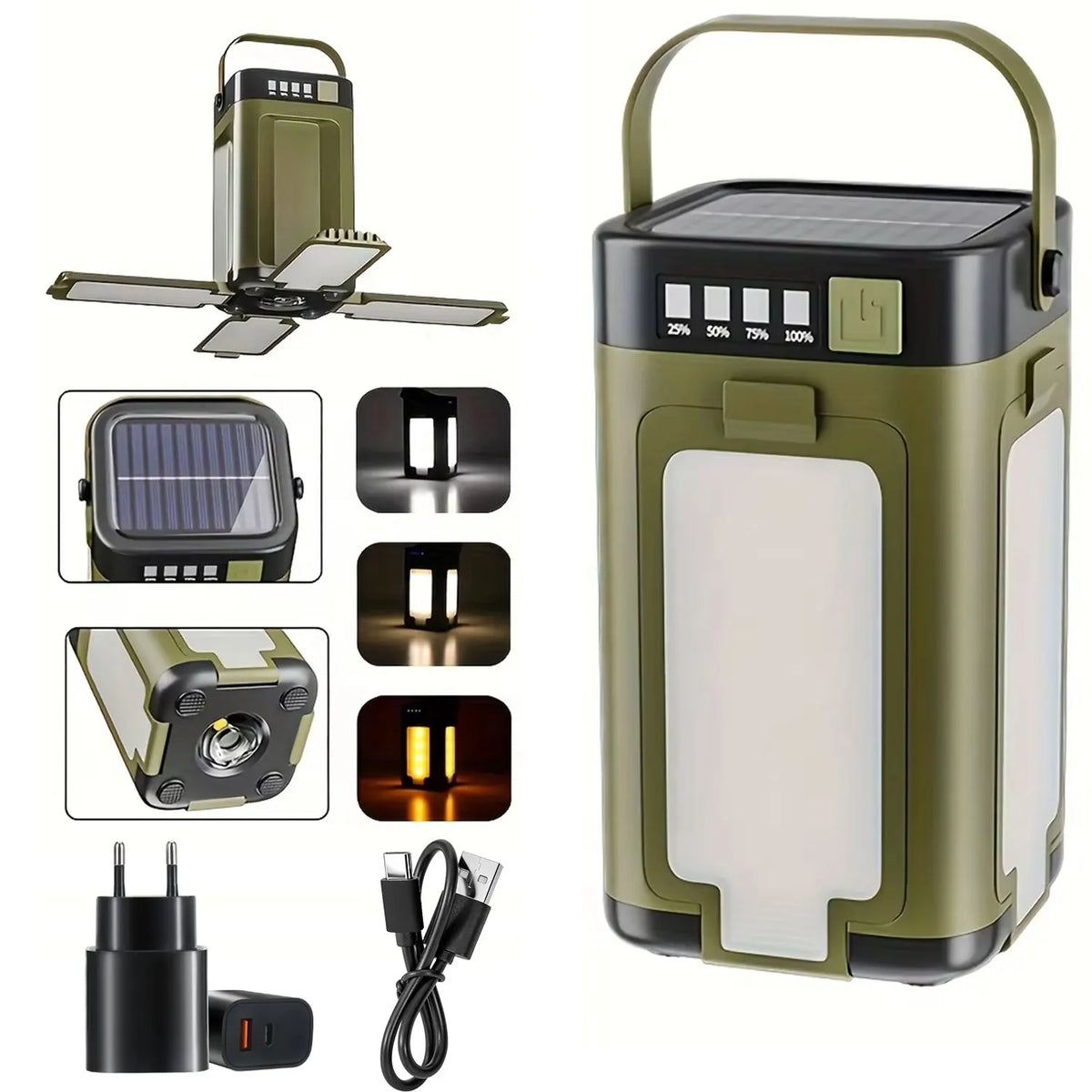15W Rechargeable Solar Camping Lantern