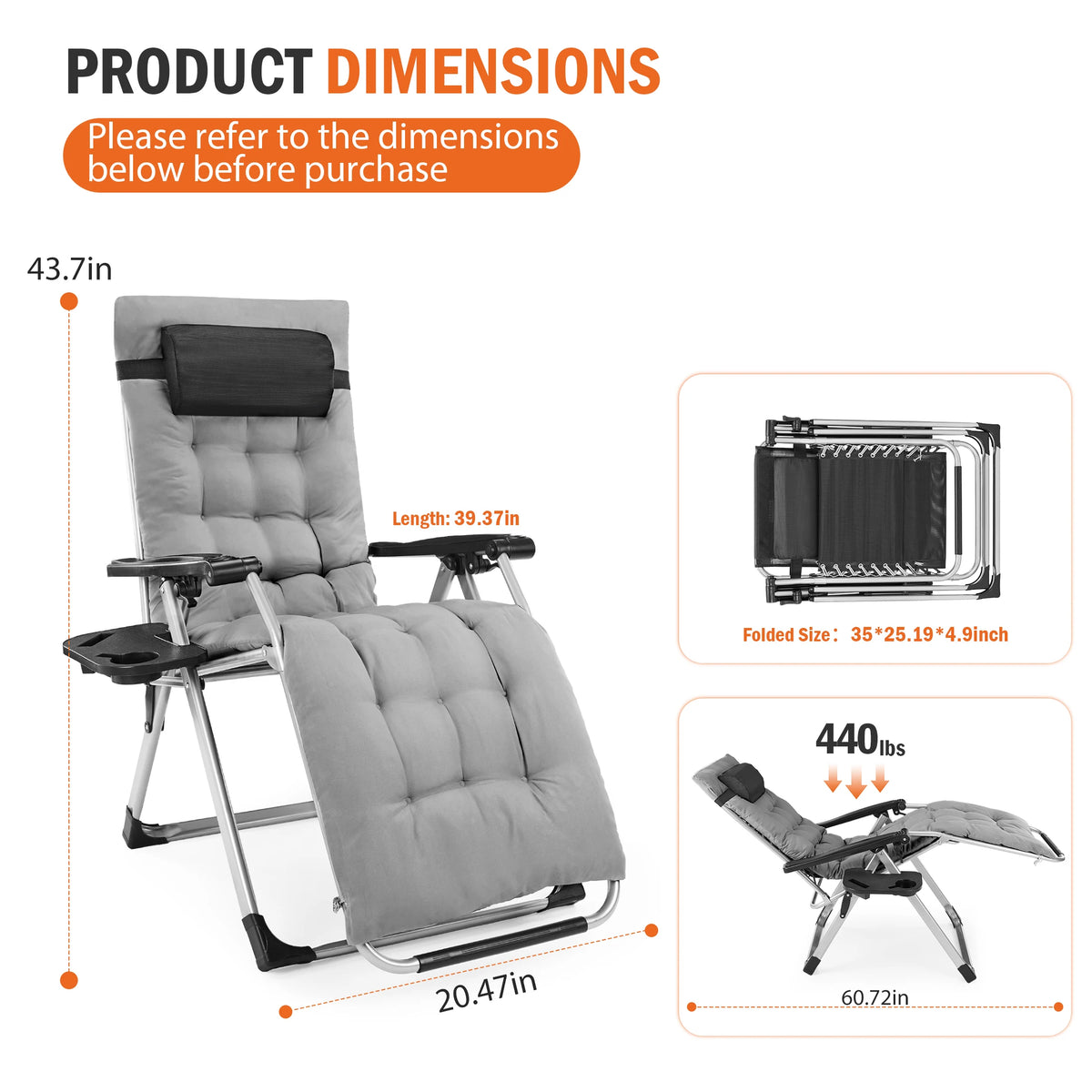 Zero Gravity Camping Recliner Chair