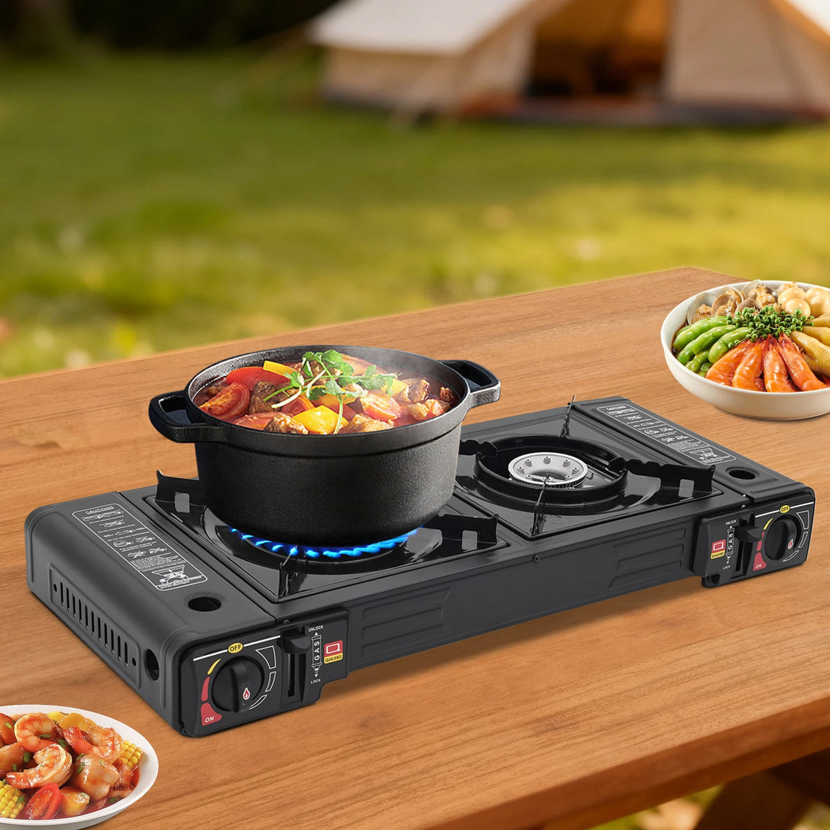 2-Burner Portable Camping Stove