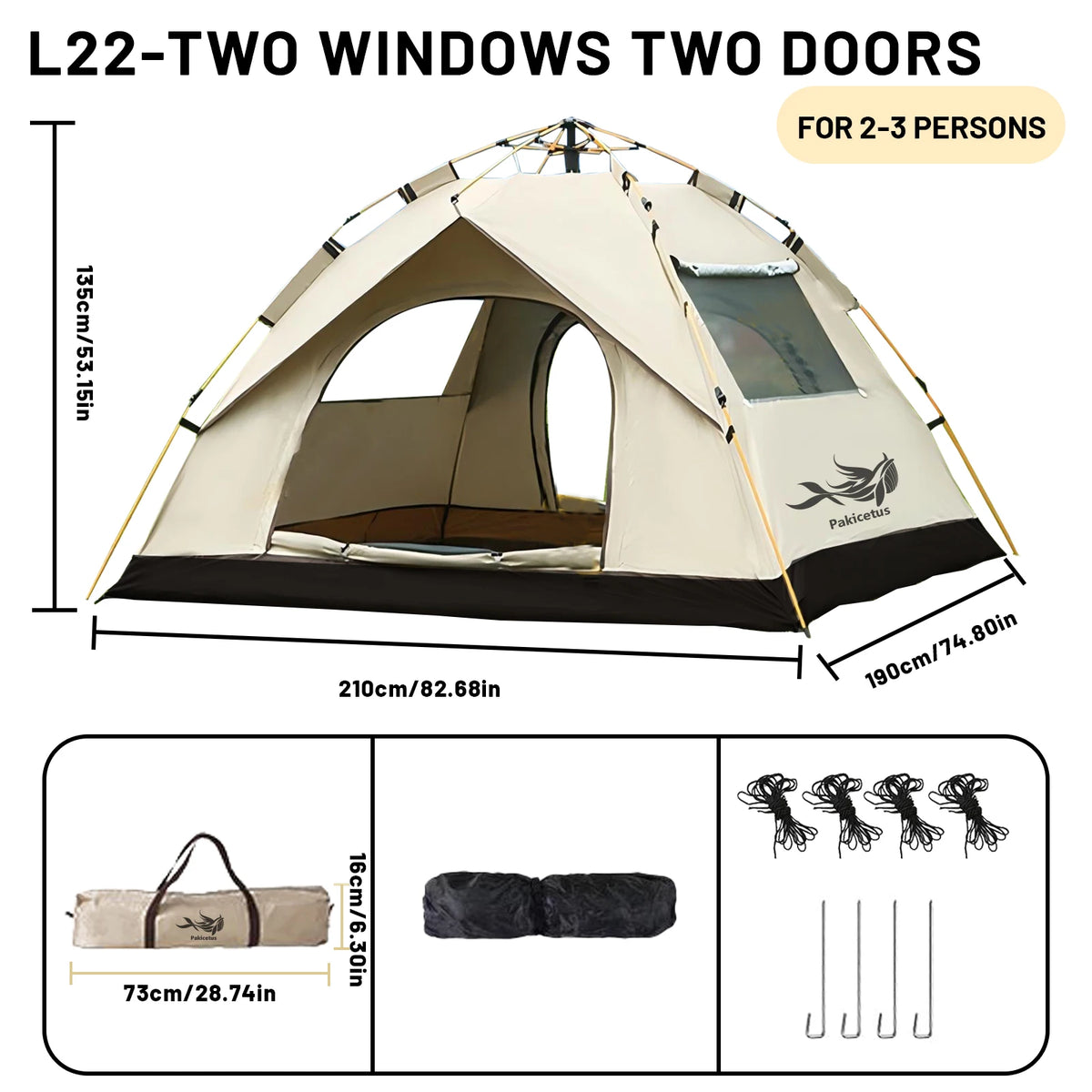 2–4 Person Automatic Pop-Up Tent