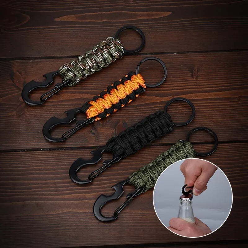 Woven Carabiner Keychain Bottle Opener