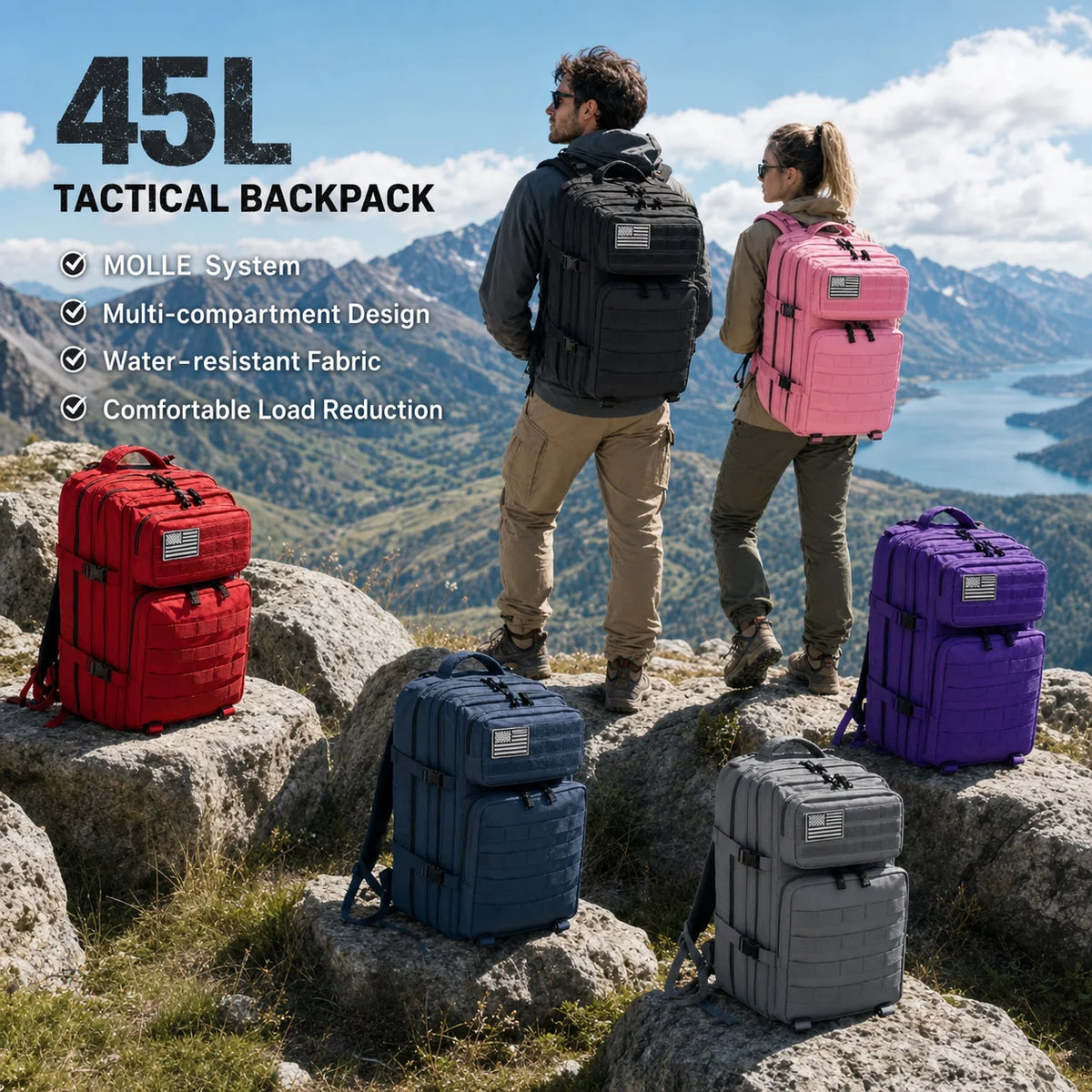 45L Tactical Travel Backpack