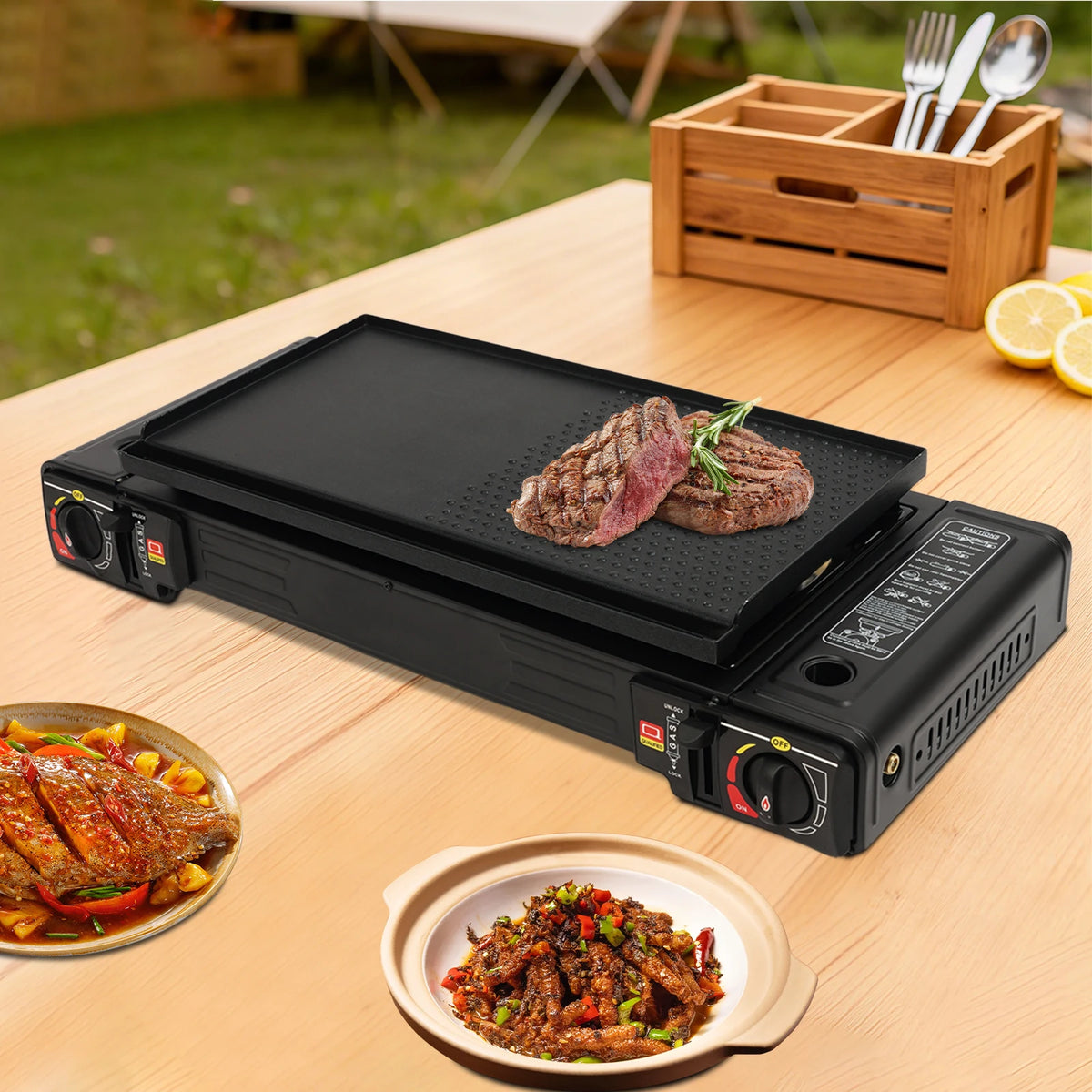 2-Burner Portable Camping Stove