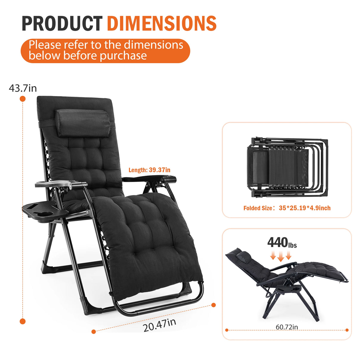 Zero Gravity Camping Recliner Chair