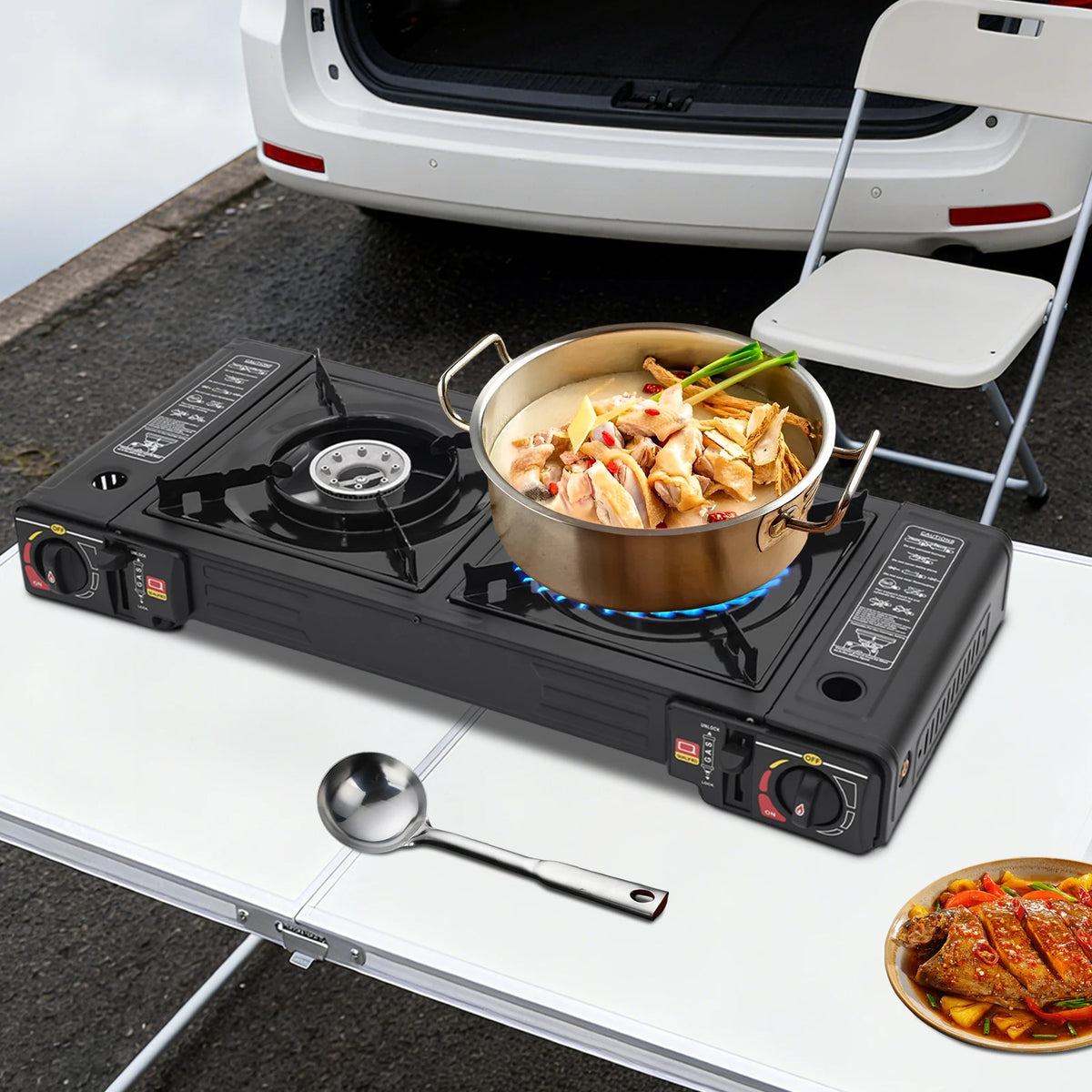 2-Burner Portable Camping Stove