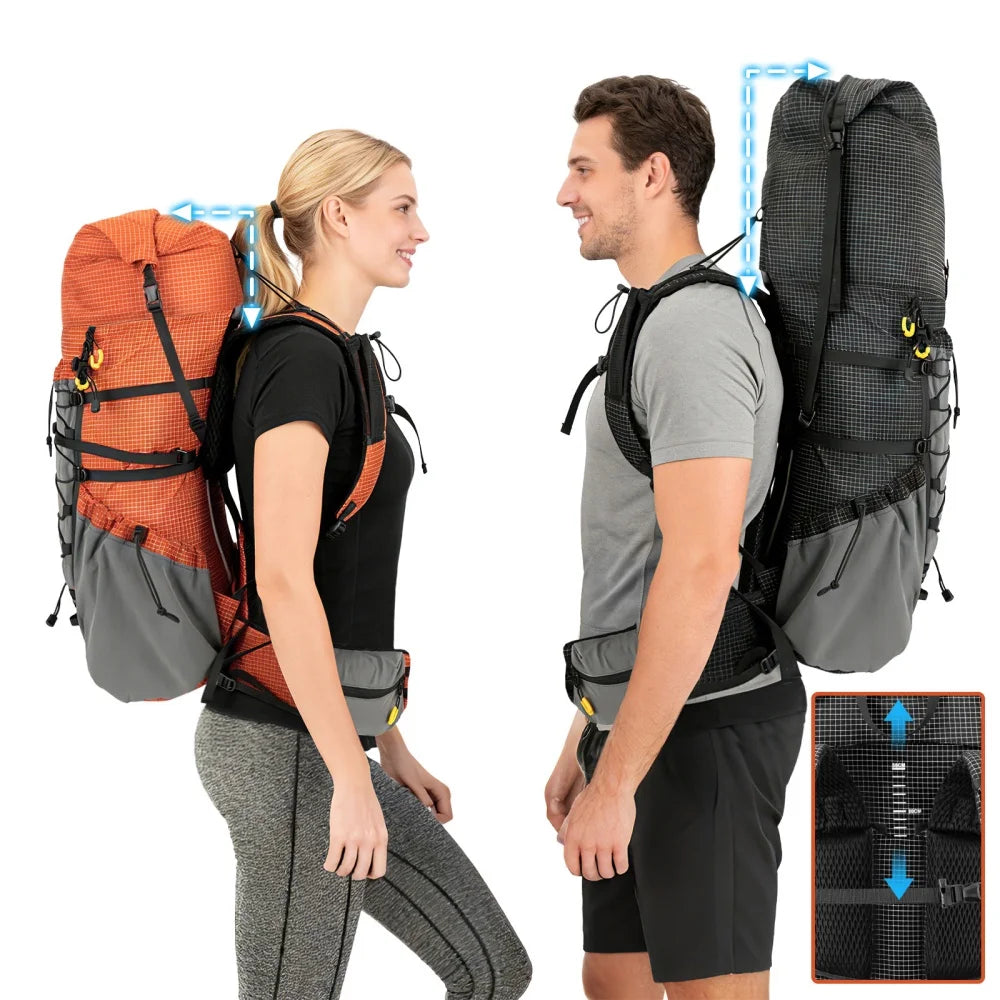 50–70L Internal Frame Hiking Backpack